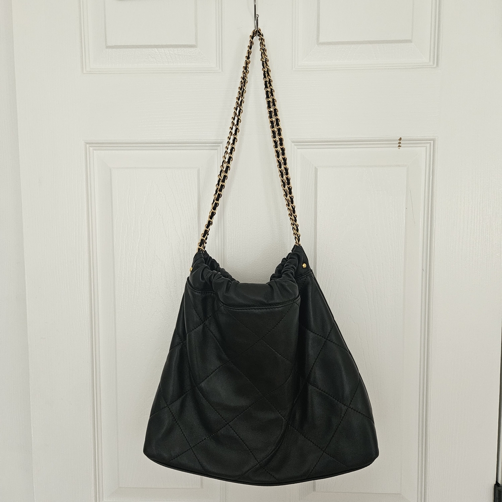 Tiffany & Fred Black Quilted Shoulder Bag